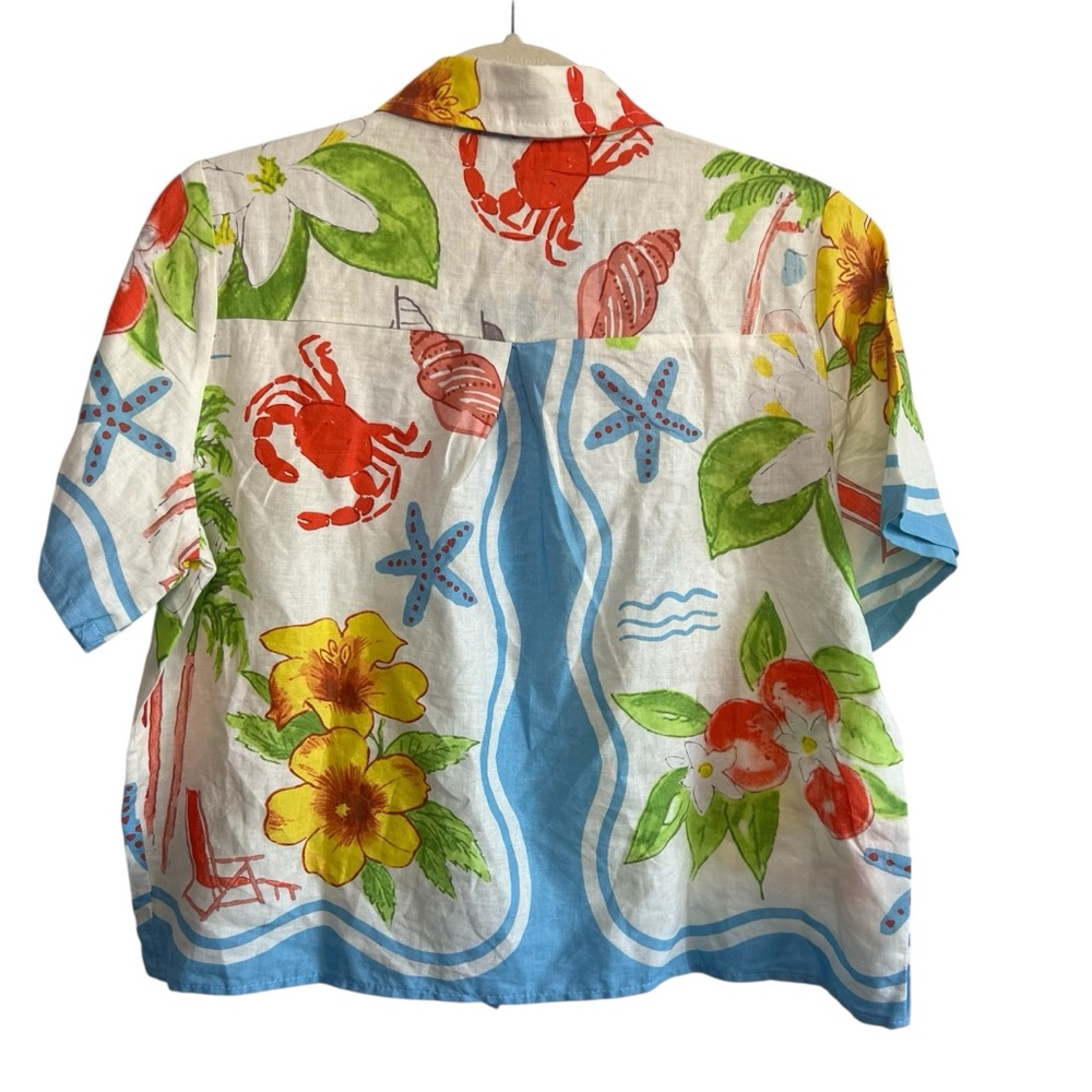 Calypso St. Barth Beach Floral Print short sleeve Shirt Size S NWT - Picture 2 of 6